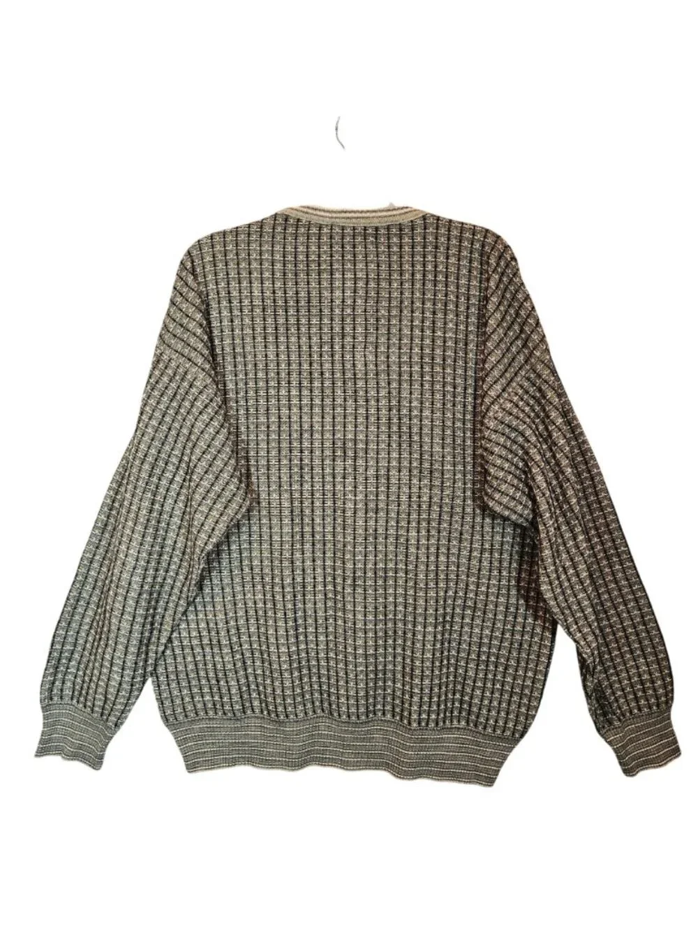 The Italian Sweater Co. Mens Large 3D Knit Geometric Grandpa wool blend Crewneck
